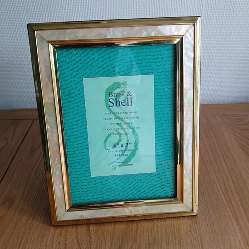 Brass and shell photo frame - and,