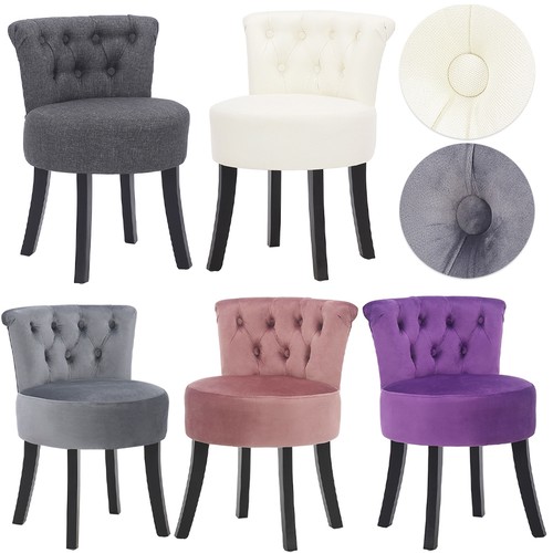 Velvet vanity stool tufted - w/,