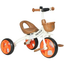 Toddler Tricycle with Front Basket for Ages 2-5 Years Boys and Girls, Orange