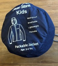 Peter Storm Packable Jacket Age 3-4 Years Navy waterproof