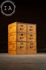 Early 20th Century Quartersawn Oak Three-Section Modular File Cabinet