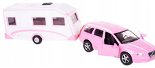Holiday Set Volvo V70 with Trailer/Caravan Model Toy Diecast Car 1:32-1:34 Scale