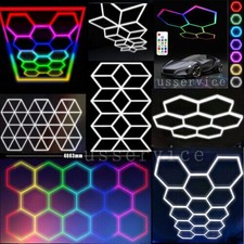 Hexagon LED Lamp Workshop Garage Wall Ceiling Light Honeycomb Lighting - 5-40x