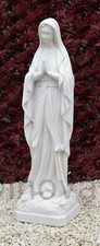 Dinova Mother Mary Poly Marble White Garden Statue Ornament Sculpture