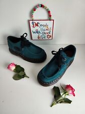 Dr Martens 2 eye platform chunky quad sole suede teal  shoes 1461 UK7 EU41 US9