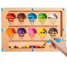Montessori Toys for 2 3 4 Year Old Boys Girls Kids Gifts, Wooden Magnetic Maze