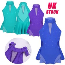 UK Girls Lyrical Dress Ballet Dance Leotards Gymnastics Contemporary Costumes