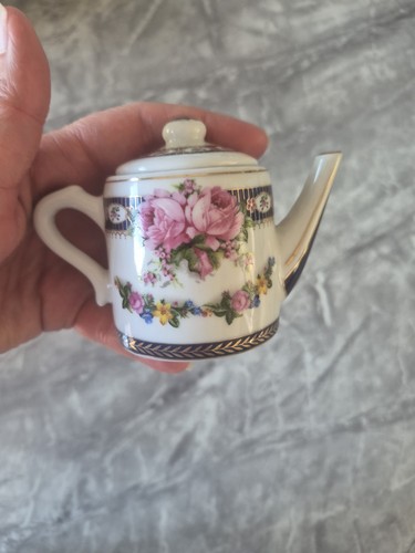 Miniature porcelain teapot - porcelain,