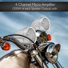 Pyle Motorcycle ATV Snowmobile Weatherproof Amplifier Speakers MP3 - Set of Four