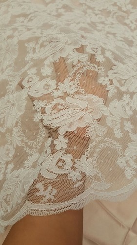 White bridal lace fabric - bridal,