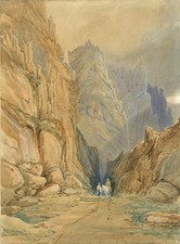 Mountain Pass With Figures &