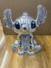 XL Bling Crushed Diamond Silver Stitch Ceramic Sparkly Shelf Sitter Ornament