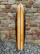 SURFBOARD DECORATIVE WOODEN 130cm RETRO STRIPE CAMPER VAN SURFER BEACH / su130N9