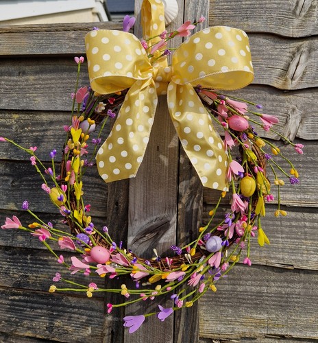 Handmade easter wreath - handmade, with