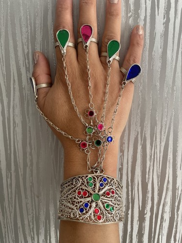 Afghan open cuff bracelet - afghan,