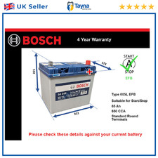 EFB Car Battery fits SUBARU