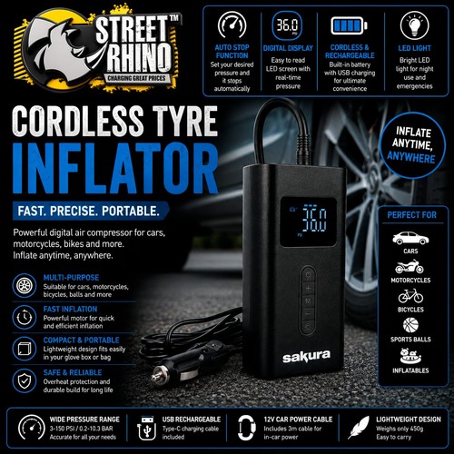 Cordless tyre inflator air - tyre,