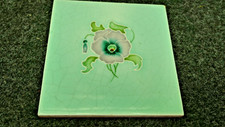 Vintage Ceramic 6" x 6" Tile. Single flower design