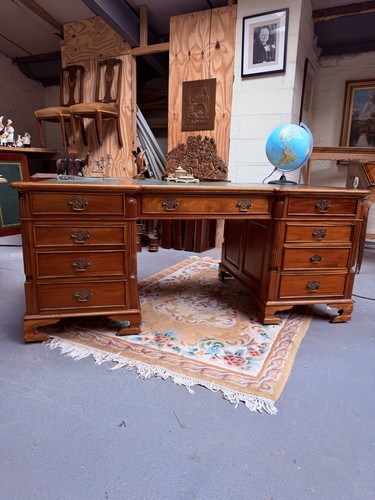 Large mahogany partners - large, desk