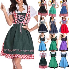 Women Oktoberfest Beer Maid German Bavarian Dirndl Cosplay Fancy Dress Costume