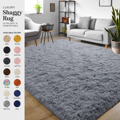 Large shaggy rugs anti slip - rugs,