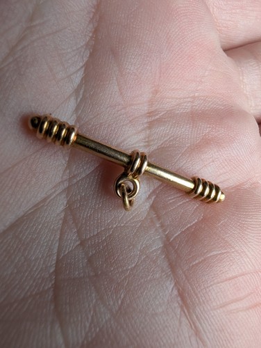 15ct yellow gold antique bar - gold, t-bar