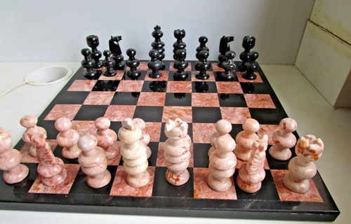 Superb hand carved pink black - hand, &black