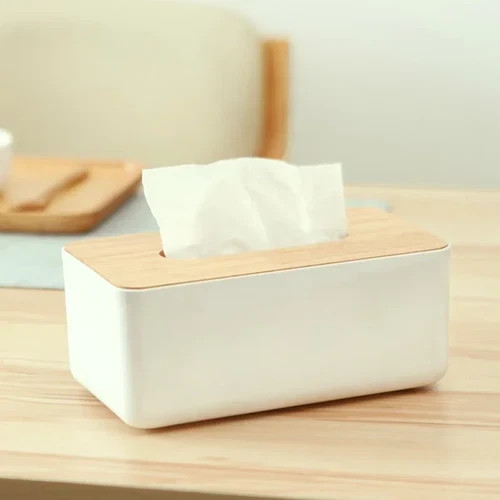 Wooden desktop tissue holder - desktop,