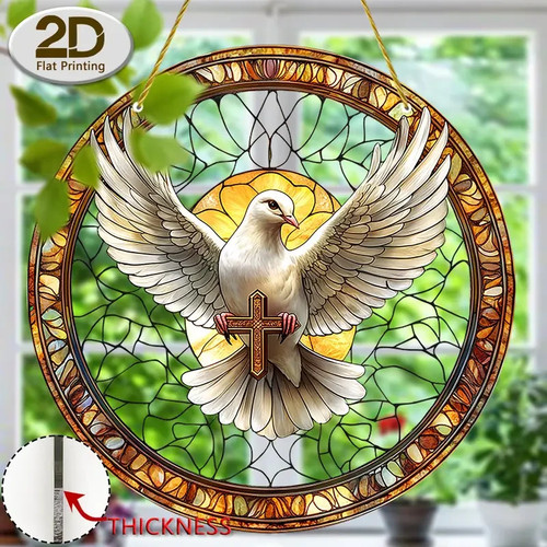 White dove holding peace - holding, cross