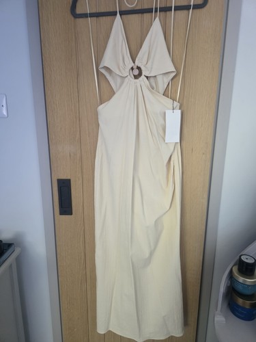 Zara cut out dress cream - cut-out, cream,