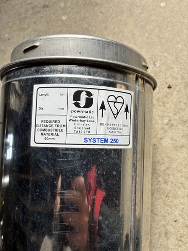 Powrmatic twin wall flue 250mm - wall,