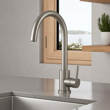 Kitchen Sink Mixer Tap Monobloc Swivel Spout Black Chrome Brushed Brass Bronze