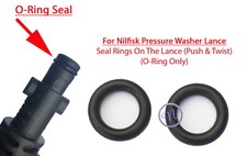 Nilfisk Pressure Washer Lance Male End (Push & Twist) 2 O Ring Rubber Seals
