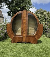 Antique Art Deco Round Walnut