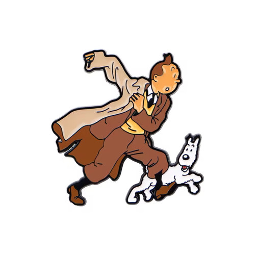 Tintin and snowy enamel pin - ,