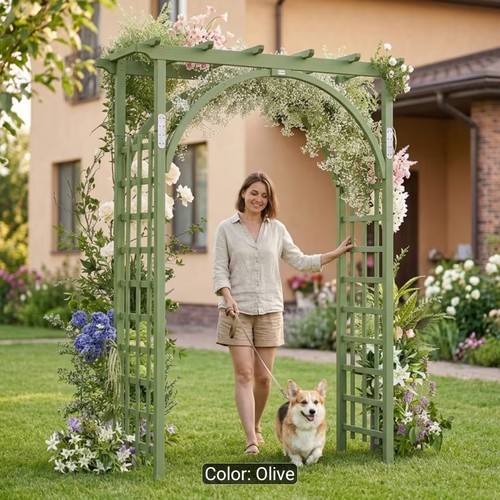 Wooden garden arch - garden, with