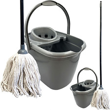 Mop Head Bucket Handle Set 12L Heavy Duty Wringer Long Handled Cleaning Mopping