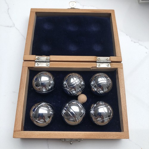 Boules pétanque set wooden - set,