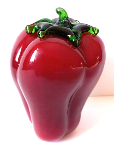 Vintage art glass red - red, bell