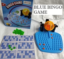 Family Blue Bingo Game with Balls, Machine and Bingo Cards Perfect Gift for Kids