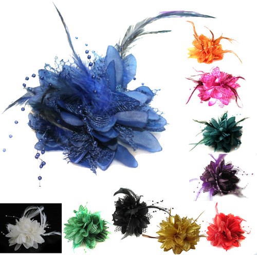 Flower feather bead - feather, corsage
