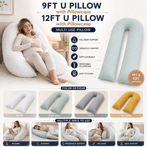 9ft 12ft shaped pillow with - 9ft/12ft,