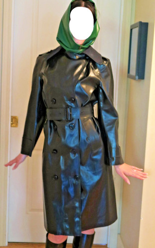 Rubber mackintosh raincoat - rubber,