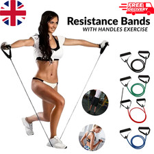Resistance Bands with Handles Exercise Workout Bands for Men Women Home Gym UK