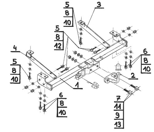 Flange neck tow bar - neck,