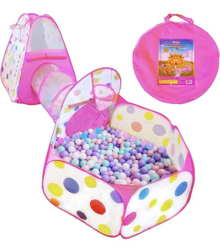 Playz 3pc kids play tent - 3pc,