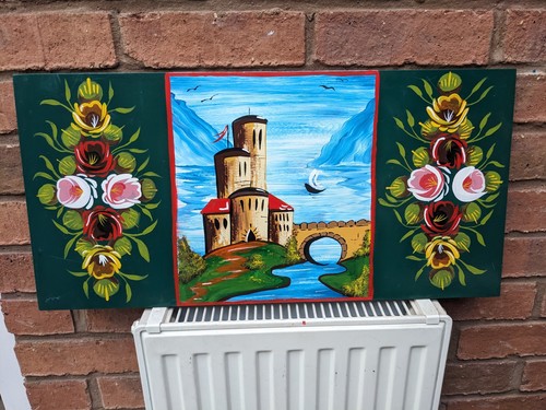 Barge art panel handpainted - barge,