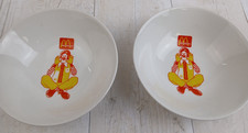 Vintage 1980s 1990s McDonalds cereal bowls x 2 featuring Ronald McDonald