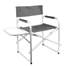 Camping Directors Chair Folding Alloy Strong Sturdy Caravan Motorhome Grey