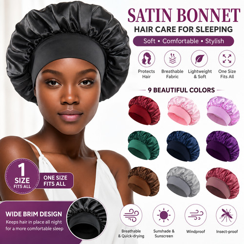 Satin hair bonnet night sleep - bonnet,